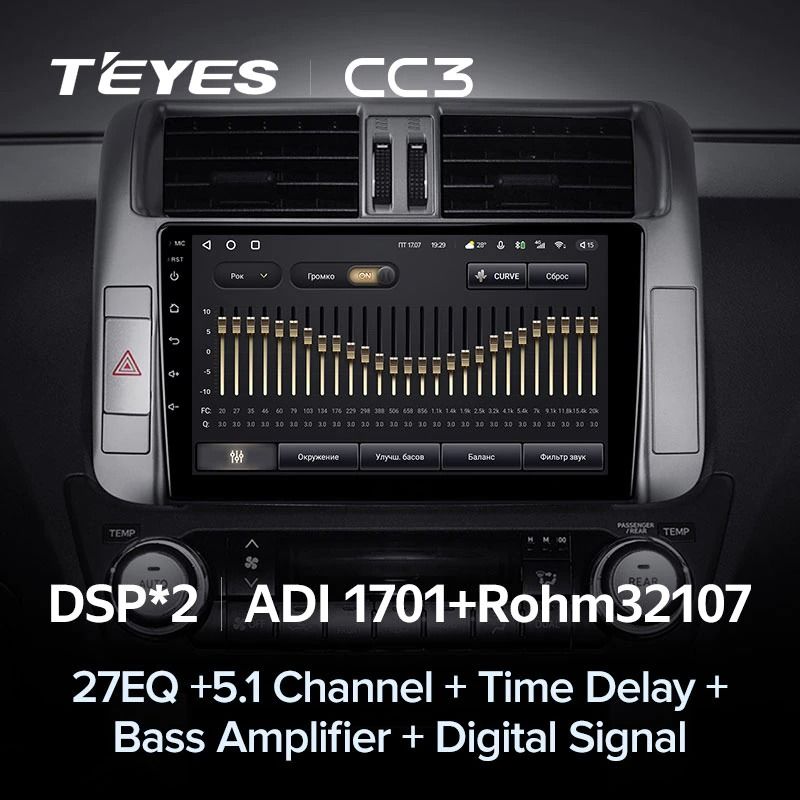 Штатная магнитола Teyes CC3 6/128 Toyota Land Cruiser Prado 150 (2009-2013) F1 Тип-A