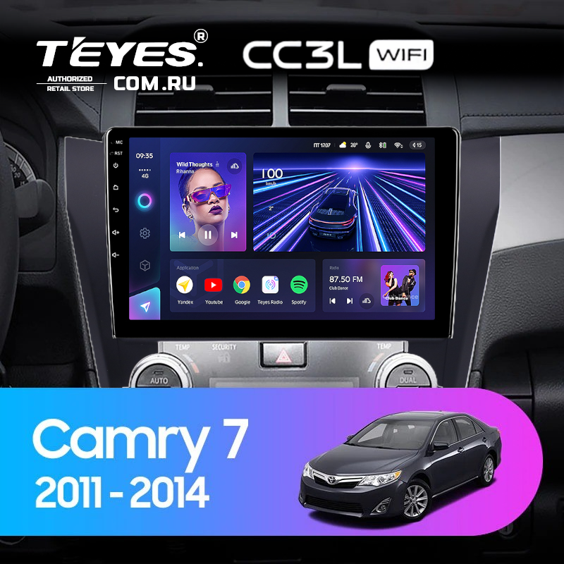 Штатная магнитола Teyes CC3L WiFi 2/32 Toyota Camry 7 XV 50 55 (2011-2014) (черная) F2