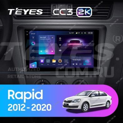 Штатная магнитола Teyes CC3 2K 6/128 Skoda Rapid NH3 NH1 (2012-2020) (10 inch Universal)