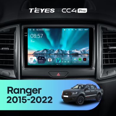 Штатная магнитола Teyes CC4 Pro 12/256 Ford Ranger P703 (2015-2022) Тип-B
