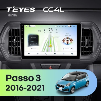 Штатная магнитола Teyes CC4L 6/64 Toyota Passo 3 (2016-2021) Правый руль