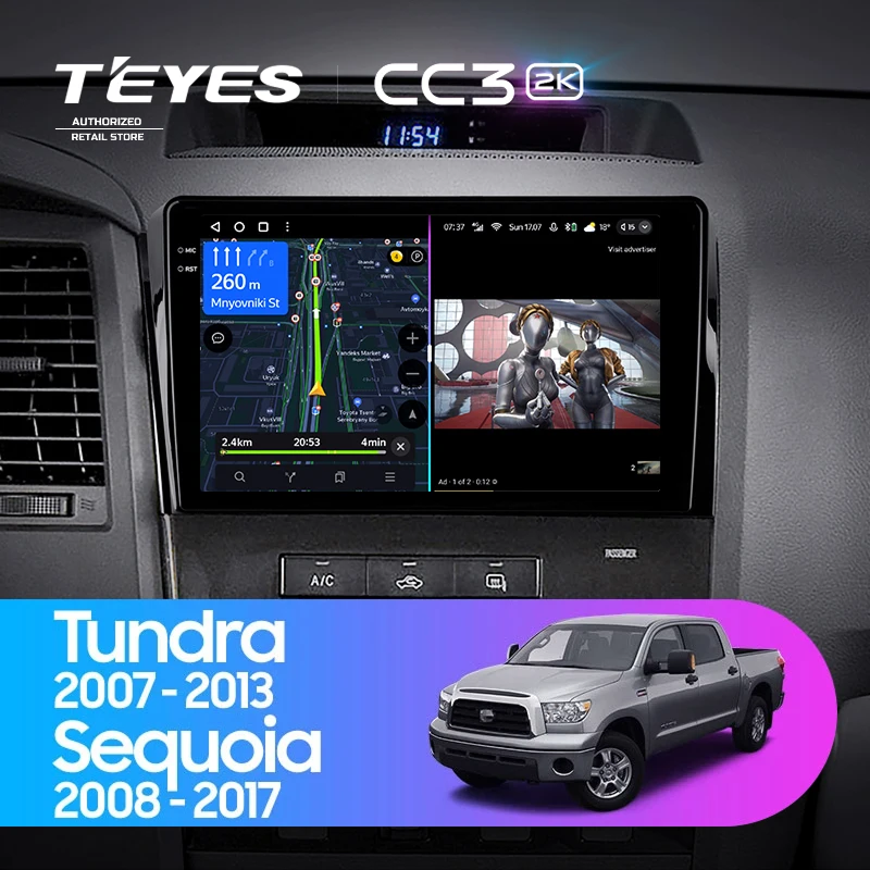 Штатная магнитола Teyes CC3 2K 4/32 Toyota Tundra XK50 (2007-2013)