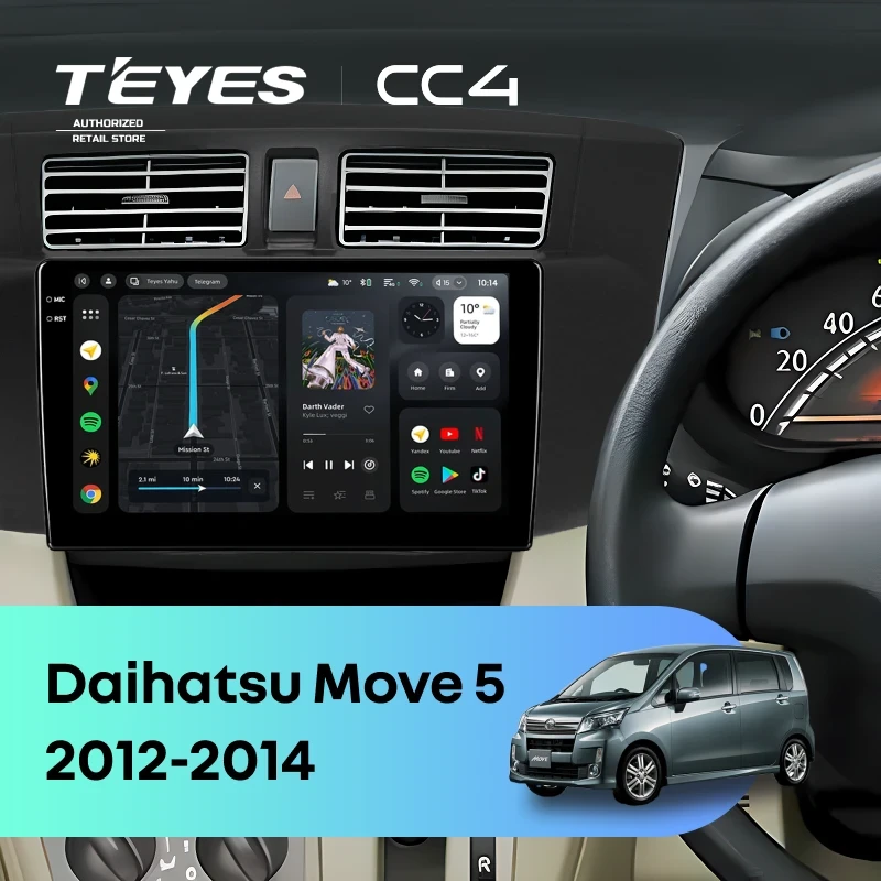 Штатная магнитола Teyes CC4 8/128 Daihatsu Move 5 (2012-2014)