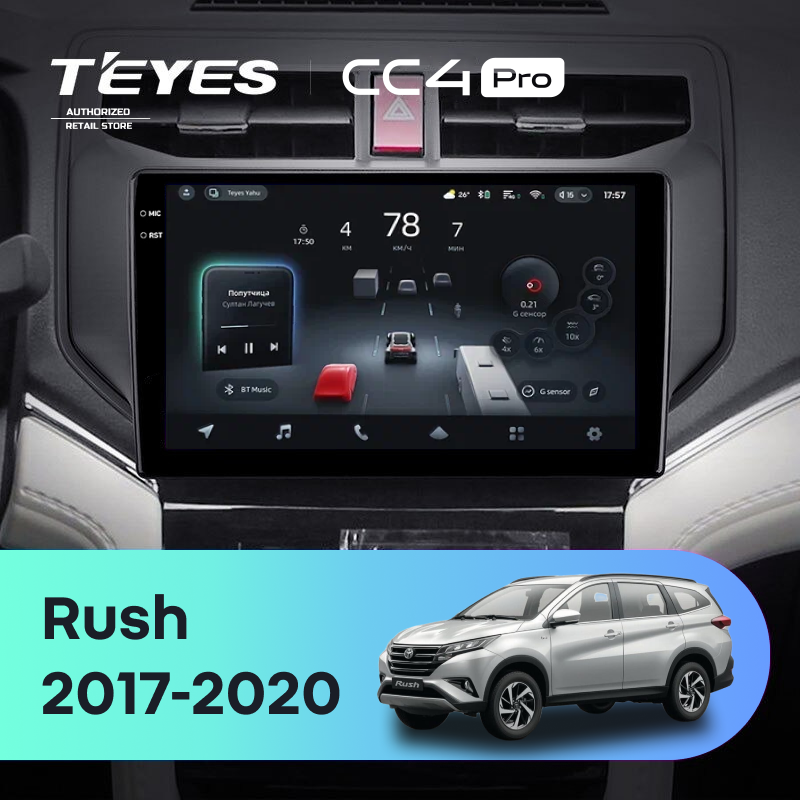 Штатная магнитола Teyes CC4 Pro 12/256 Toyota Rush (2017-2020)
