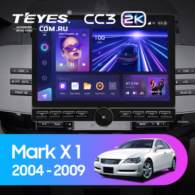 Штатная магнитола Teyes CC3 2K 6/128 Toyota Mark X 1 X120 (2004-2009) (13" с кнопками)