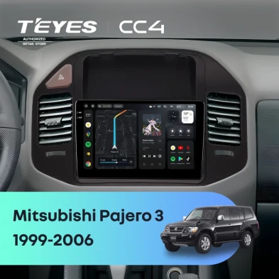 Штатная магнитола Teyes CC4 6/64 Mitsubishi Pajero 3 (1999-2006) (черная)