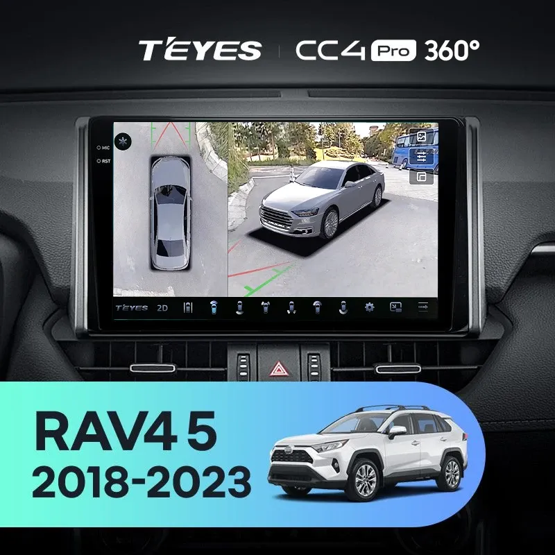 Штатная магнитола Teyes CC4 Pro 360 12/256 Toyota RAV4 5 XA50 (2018-2023) F2 Тип-A