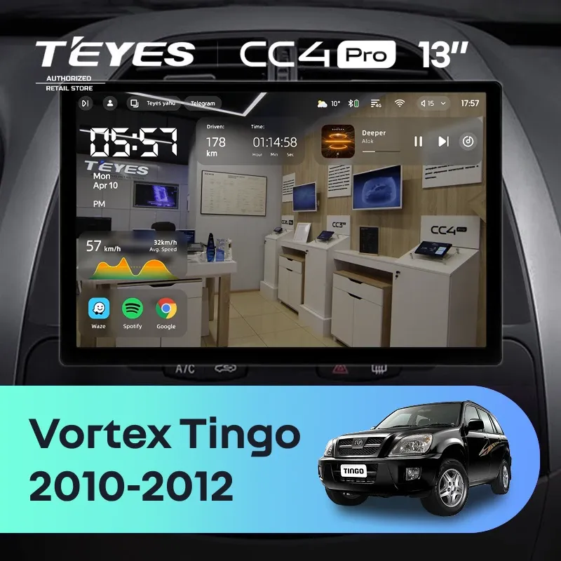 Штатная магнитола Teyes CC4 Pro 12/256 Vortex Tingo (2010-2012) (13")