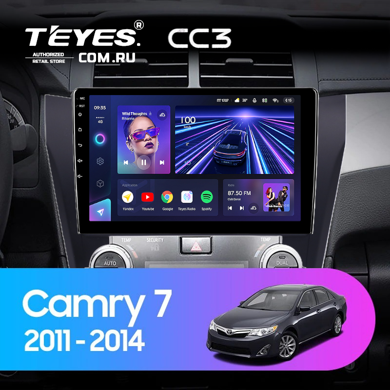 Штатная магнитола Teyes CC3 4/32 Toyota Camry 7 XV 50 55 (2011-2014) (черная) F2