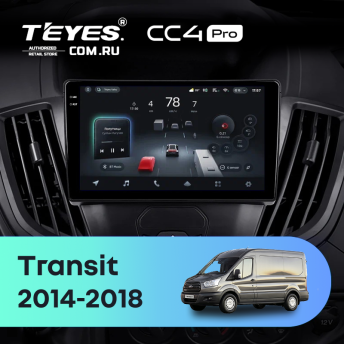 Штатная магнитола Teyes CC4 Pro 12/256 Ford Transit Van L3H2 (2014-2018)