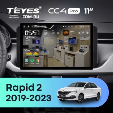 Штатная магнитола Teyes CC4 Pro 12/256 Skoda Rapid 2 (2019-2023) (11")