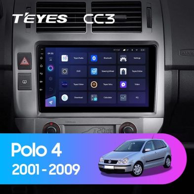 Штатная магнитола Teyes CC3 4/32 Volkswagen Polo Mk4 (2001-2009) F2