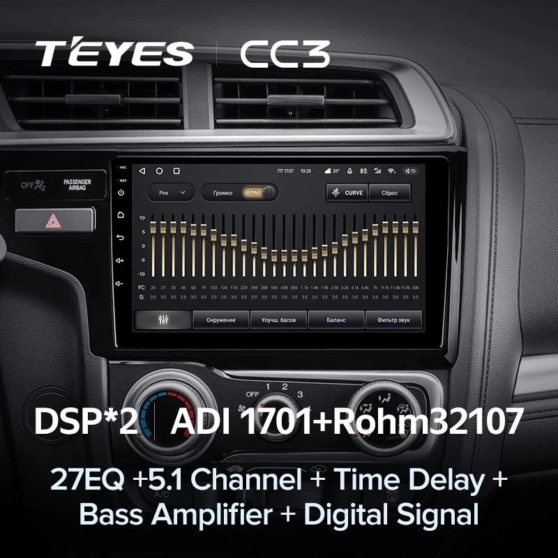 Штатная магнитола Teyes CC3 4/32 Honda Fit 3 GP GK (2013-2020) Тип-B