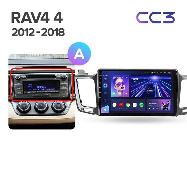 Штатная магнитола Teyes CC3 6/128 Toyota RAV4 (2012-2018)