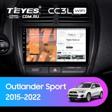 Штатная магнитола Teyes CC3L WiFi 2/32 Mitsubishi Outlander Sport (2015-2022) Тип-A
