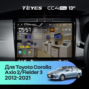 Штатная магнитола Teyes CC4 Pro 8/128 Toyota Corolla Axio 2 E160 (2012-2021) (13")