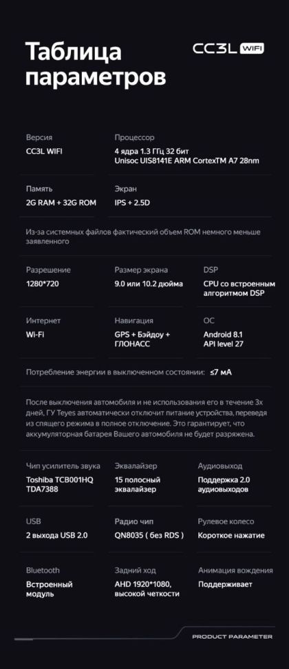 Штатная магнитола Teyes CC3L WiFi 2/32 SsangYong Korando 3 (2010-2013)