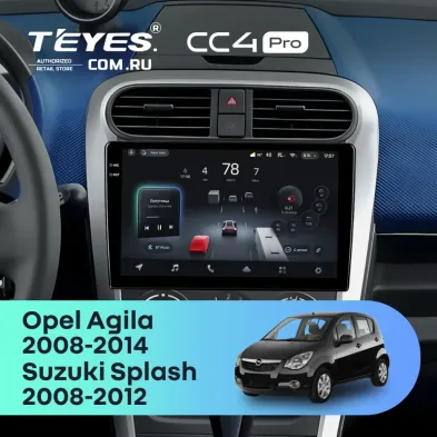 Штатная магнитола Teyes CC4 Pro 8/128 Opel Agila (2008-2014)