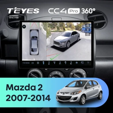 Штатная магнитола Teyes CC4 Pro 360 12/256 Mazda 2 DE (2007-2014) (13")