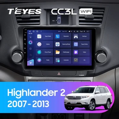 Штатная магнитола Teyes CC3L WiFi 2/32 Toyota Highlander 2 XU40 (2007-2013) F1 10"