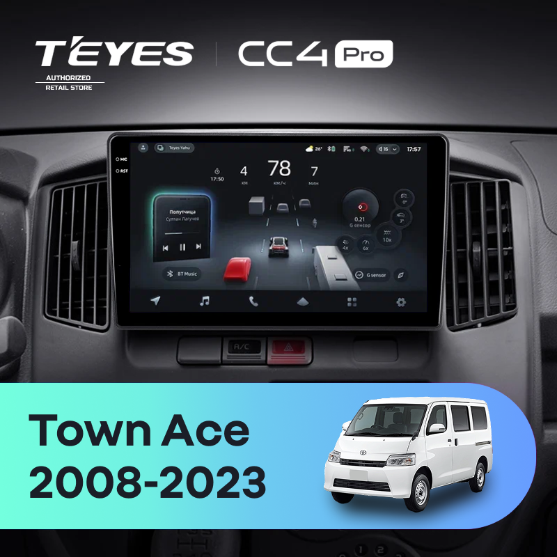 Штатная магнитола Teyes CC4 Pro 12/256 Toyota Town Ace (2008-2023)