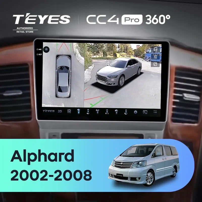 Штатная магнитола Teyes CC4 Pro 360 8/128 Toyota Alphard 1 H10 (2002-2005) F1
