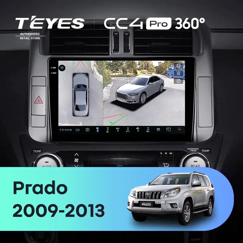 Штатная магнитола Teyes CC4 Pro 360 8/128 Toyota Land Cruiser Prado 150 (2009-2013) F1 Тип-B