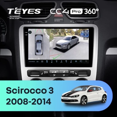 Штатная магнитола Teyes CC4 Pro 360 12/256 Volkswagen Scirocco 3 Mk3 (2008-2014) F5