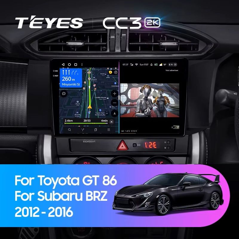 Штатная магнитола Teyes CC3 2K 4/64 Subaru BRZ (2012-2016) Правый руль