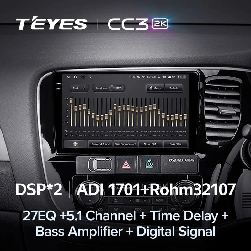 Штатная магнитола Teyes CC3 2K 6/128 Mitsubishi Outlander 3 GF0W GG0W (2012-2018) Тип-A Правый руль