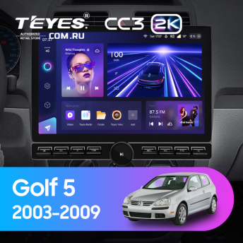 Штатная магнитола Teyes CC3 2K 6/128 Volkswagen Golf 5 (2003-2009) F3 (13" с кнопками)