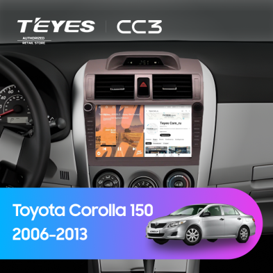 Штатная магнитола Teyes CC3 4/32 Toyota Corolla 150 (2006-2013) F2 с кнопками