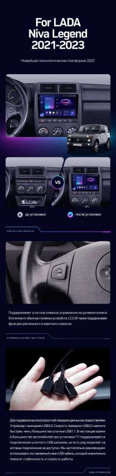 Штатная магнитола Teyes CC3L 4/32 Lada Niva Legend (2021-2023)