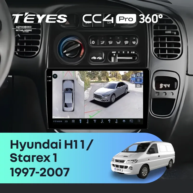 Штатная магнитола Teyes CC4 Pro 360 12/256 Hyundai Starex 1 (1997-2007)