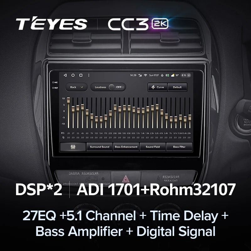 Штатная магнитола Teyes CC3 2K 4/64 Mitsubishi ASX (2016-2023) Тип-A Правый руль