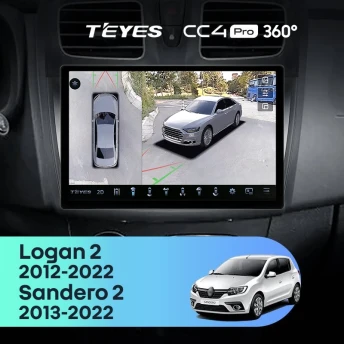 Штатная магнитола Teyes CC4 Pro 360 8/128 Renault Logan 2 (2012-2022) F1 (11")