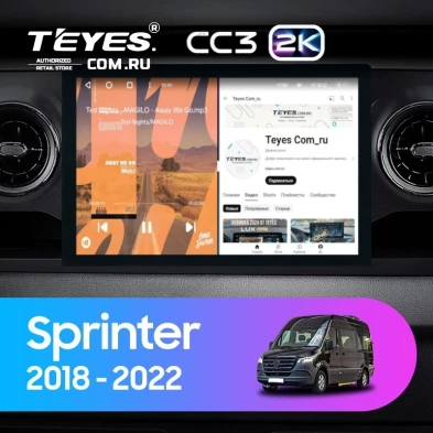 Штатная магнитола Teyes CC3 2K 4/64 Mercedes-Benz Sprinter (2018-2022) F1 (13")