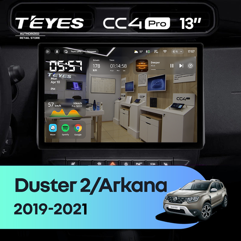 Штатная магнитола Teyes CC4 Pro 8/128 Renault Arkana (2019-2021) F2 (13")