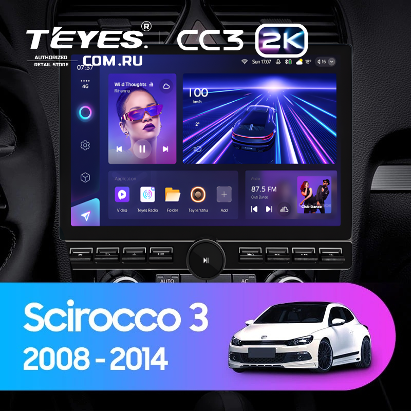 Штатная магнитола Teyes CC3 2K 6/128 Volkswagen Scirocco (2008-2014) F1 (13" с кнопками)