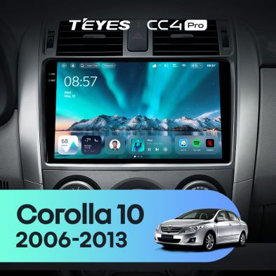 Штатная магнитола Teyes CC4 Pro 12/256 Toyota Corolla 10 E140 E150 (2006-2013) Тип-B