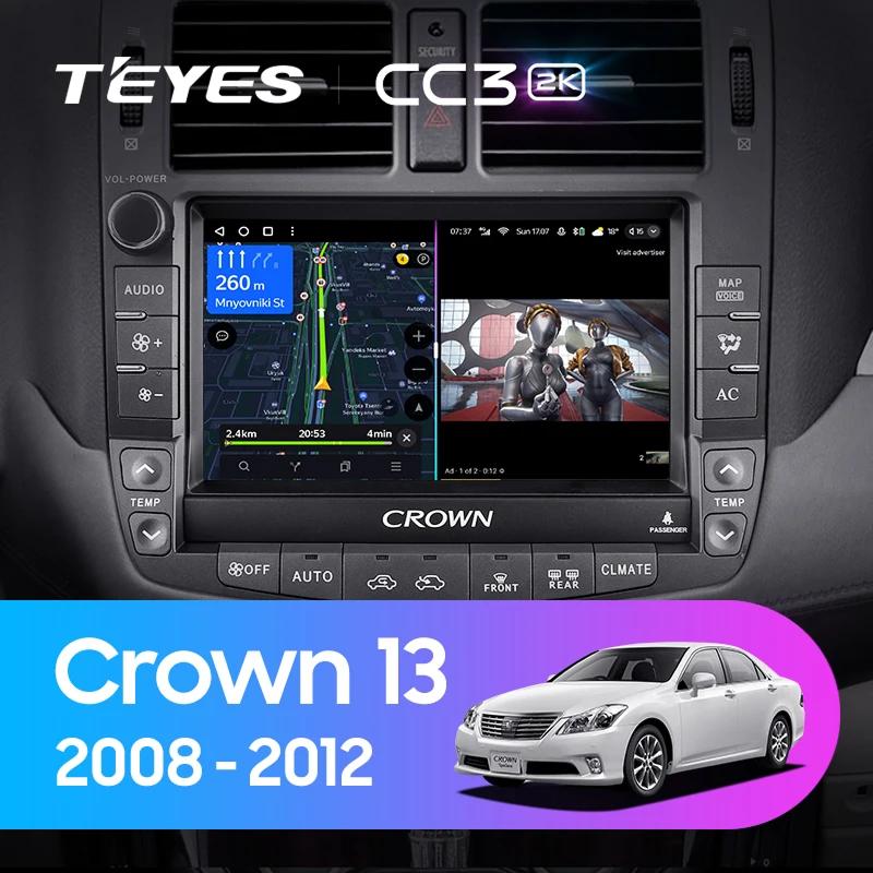 Штатная магнитола Teyes CC3 2K 4/32 Toyota Crown 13 S200 (2008-2012) Тип-A