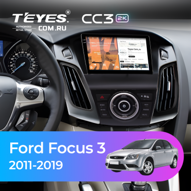 Штатная магнитола Teyes CC3 2K 4/64 Ford Focus 3 (2011-2019) (черная) F3