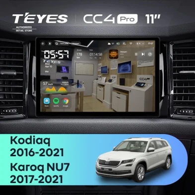 Штатная магнитола Teyes CC4 Pro 8/128 Skoda Kodiaq (2016-2021) Тип-B (11")