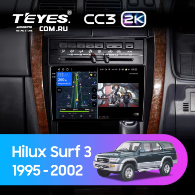 Штатная магнитола Teyes CC3 2K 360 6/128 Toyota Hilux Surf 3 N180 (1995-2002 ) Правый руль
