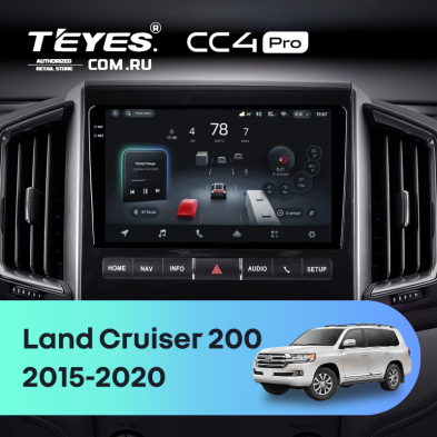 Штатная магнитола Teyes CC4 Pro 8/128 Toyota Land Cruiser 200 (2015-2020) F2