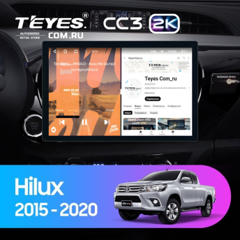 Штатная магнитола Teyes CC3 2K 4/64 Toyota Hilux Pick Up (2015-2020) (11")
