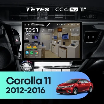 Штатная магнитола Teyes CC4 Pro 12/256 Toyota Corolla (2012-2016) Тип-B (11")