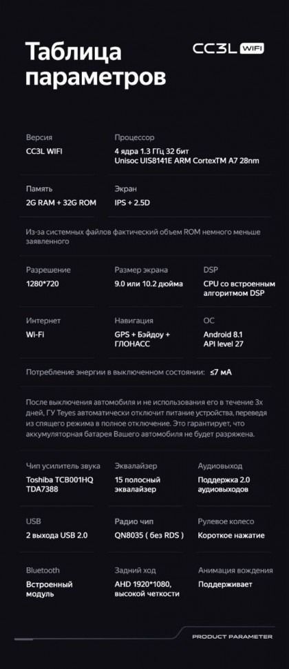 Штатная магнитола Teyes CC3L WiFi 2/32 Lada Priora (2013-2018) F3