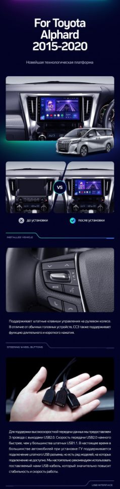 Штатная магнитола Teyes CC3 4/32 Toyota Alphard H30 (2015-2020)
