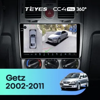 Штатная магнитола Teyes CC4 Pro 360 8/128 Hyundai Getz 1 (2002-2011) F1